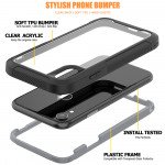 Wholesale iPhone Xr Clear Dual Defense Case (Gray)